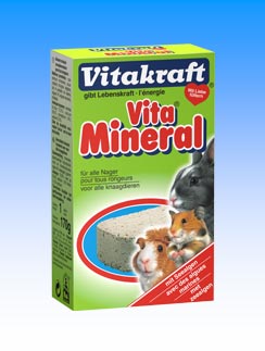 Vitakraft Минеральный камень для грызунов Vita Mineral 170г, www.gaws.ru карликовые кролики: миниральные добавки для кролика